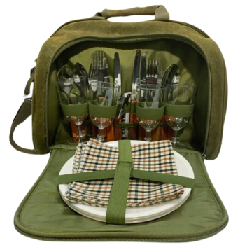 Easy Days Waxed Canvas Picnic Bag 4 Person