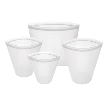 Avanti Pinch & Lock Silicone Reusable Bags White Set of 4