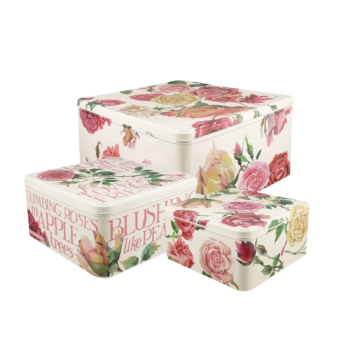 Emma Bridgewater Roses All My Life Cake Square Tins Set of 3