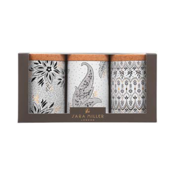 Sara Miller Artisanne Noir Caddies with Cork Lid Set of 3