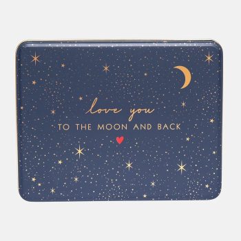 Sara Miller Little Gestures Love You to the Moon Deep Rectangular Tin