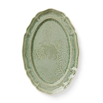 Sthål Arabesque Large Oval Serving Platter Antique Green