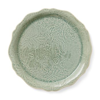 Sthål Arabesque Large Round Serving Plate Antique Green