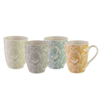 Bundanoon Coupe Mugs 355ml Set 4 Lace