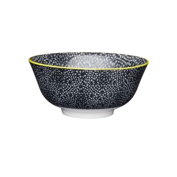 Mikasa Does It All Bowl Black Floral 16cm