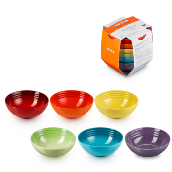 Le Creuset Rainbow Cereal Bowls Set of 6