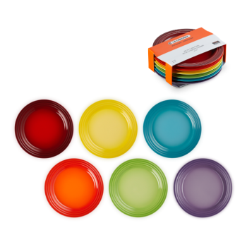 Le Creuset Rainbow Side Plates Set of 6