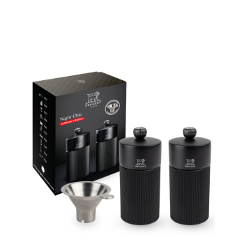 Peugeot Night Chic LINE Manual Salt & Pepper Mill Set Matte Black 12cm