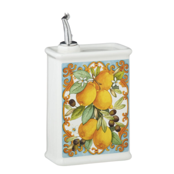 NuovaCER Mediterranean Ceramic Olive Oil Cruet 500ml Lemons