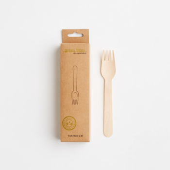 Green Bean Birchwood Cutlery Set of 20 (6 Variations) - Fork - 16cm