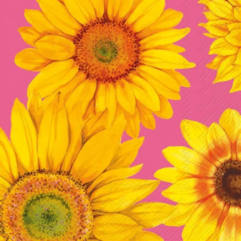 IHR Lunch Napkin Joyful Sunflower Pink
