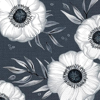 IHR Lunch Napkin Holly Flower Blue