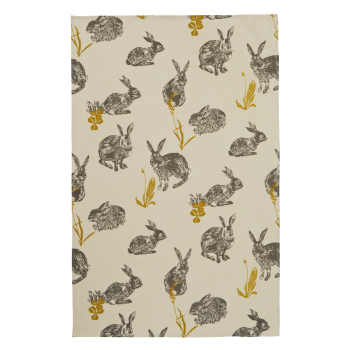 Ulster Weavers Block Print Rabbits Cotton Tea Towel