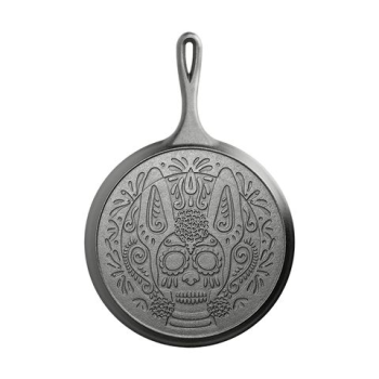 Lodge Cast Iron Round Griddle Xolo Sugar Skull 26cm
