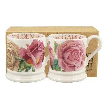 Emma Bridgewater Roses All My Life 1/2 Pint Mug Set of 2