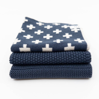 Ecovask Mixed Cloths 3 Pack Navy Royale