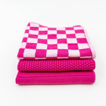 Ecovask Mixed Cloths 3 Pack Raspberry