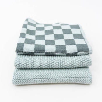 Ecovask Mixed Cloths 3 Pack Duck Egg
