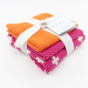 Ecovask Cloths Gift Set 3 Pack Flamingo