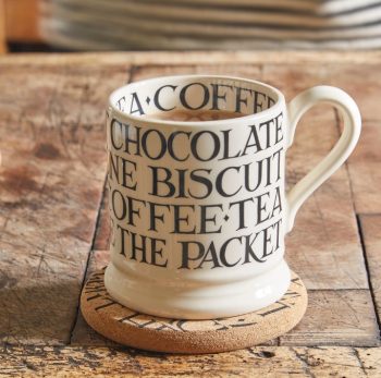 Black Toast Mug All over writing LS
