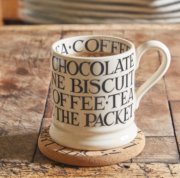 Black Toast Mug All over writing LS