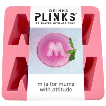 DrinksPlinks Ice Cube Tray Letter M Pink