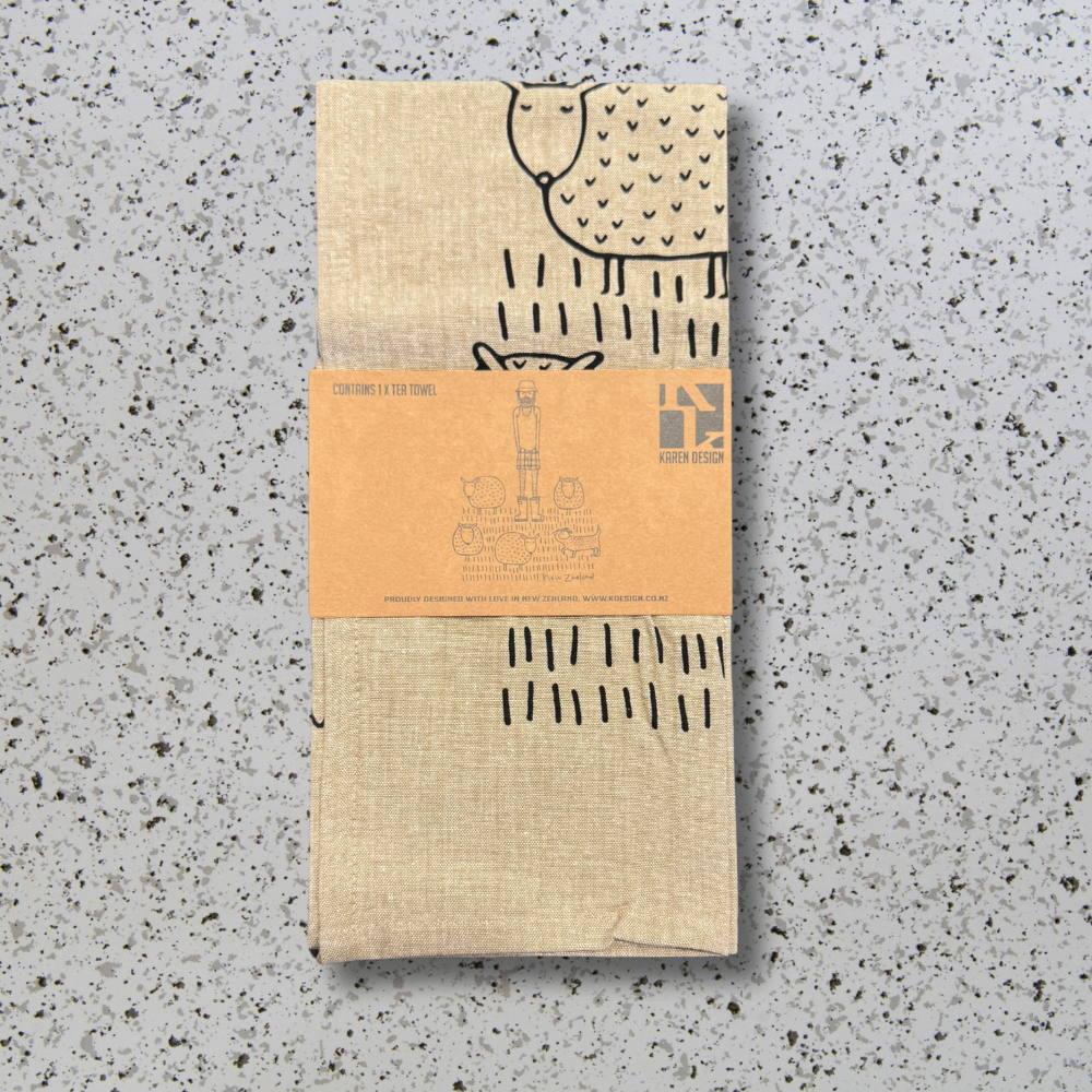 Karen Design Tea Towel Natural NZ Farmer (1)