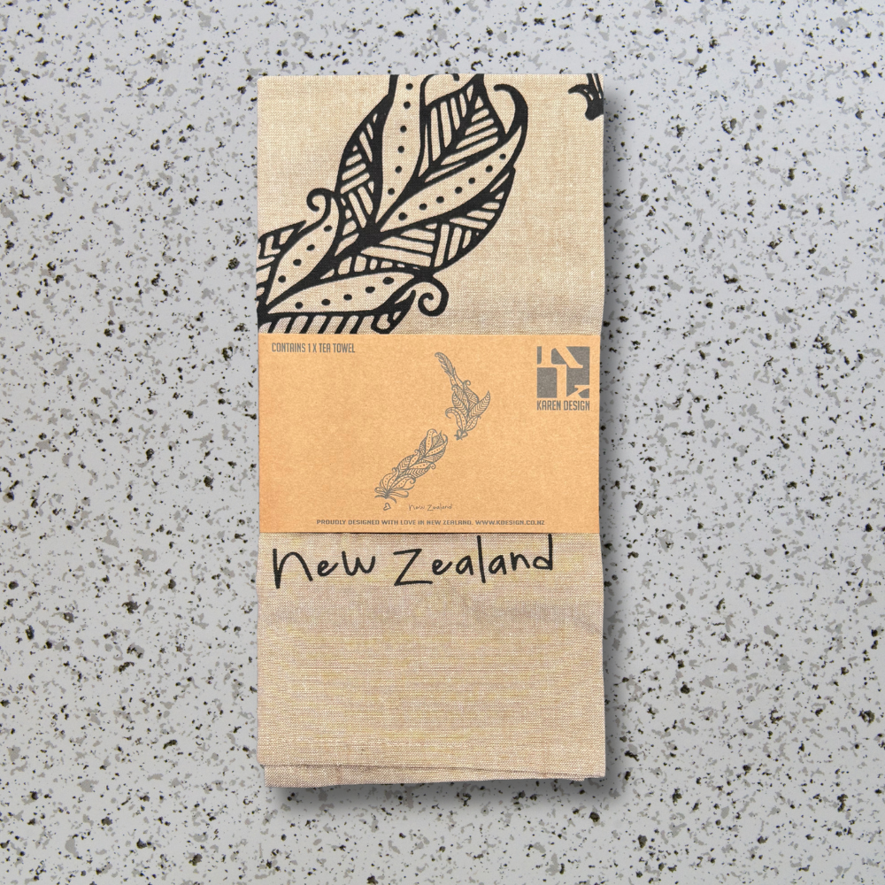 Karen Design Tea Towel Natural NZ Map (1)