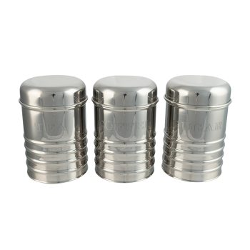 Pure Nobes Silver Tea, Coffee & Sugar Canister Set of 3