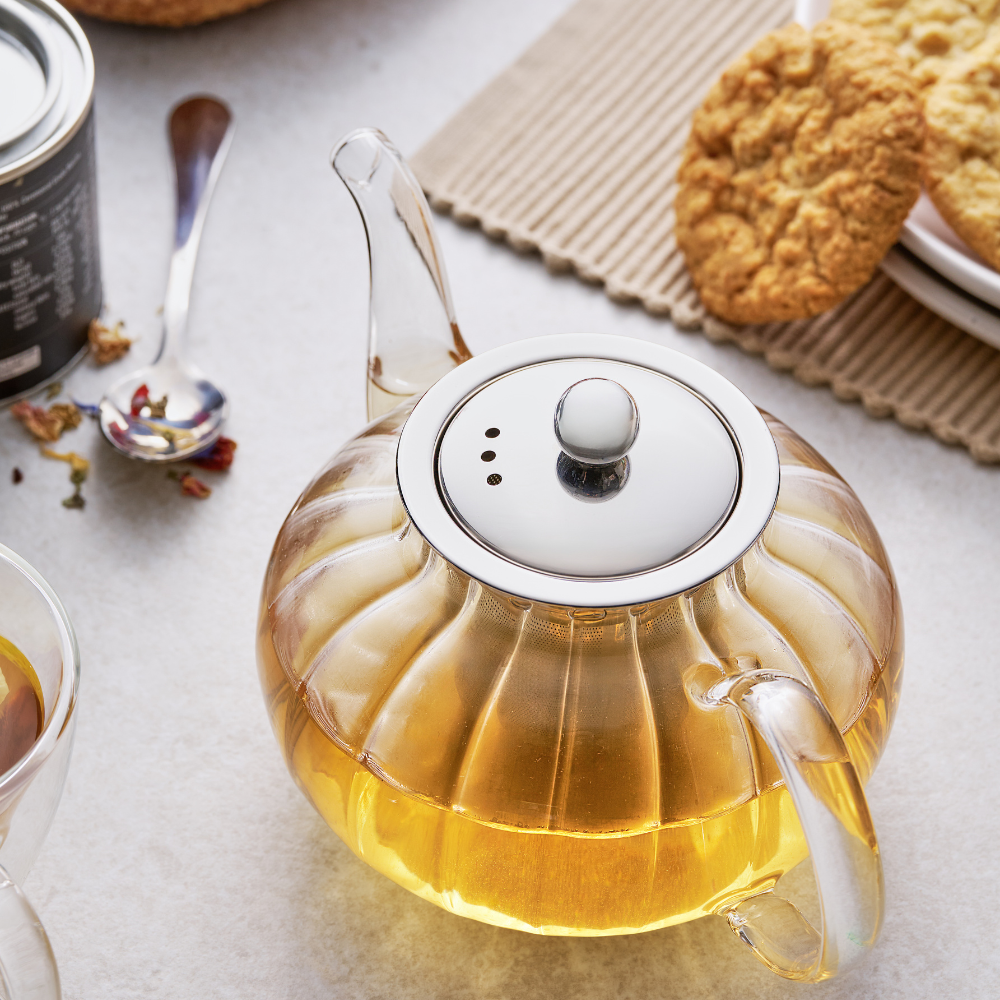 14827 AVANTI DAHLIA GLASS 800ML TEAPOT