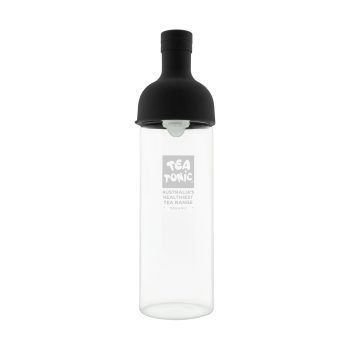 Tea Tonic Glass Wine Bottle Tea Infuser with Strainer Black