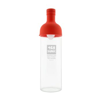 Tea Tonic Glass Wine Bottle Tea Infuser with Strainer Red