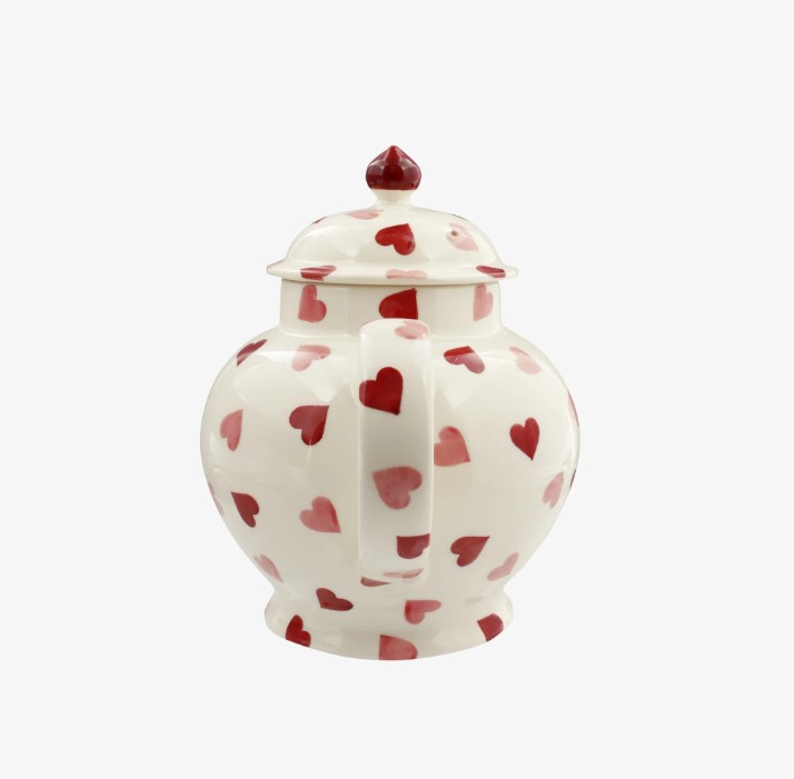 Pink Hearts teapot handle