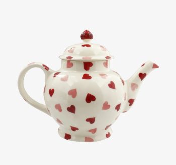 Pink Hearts teapot side