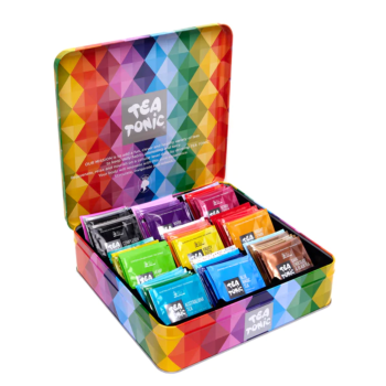 Tea Tonic Deluxe Gourmet Tea Chest Tin 63 Teabags