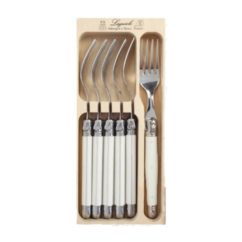 André Verdier Laguiole Debutant Fork Set of 6 White