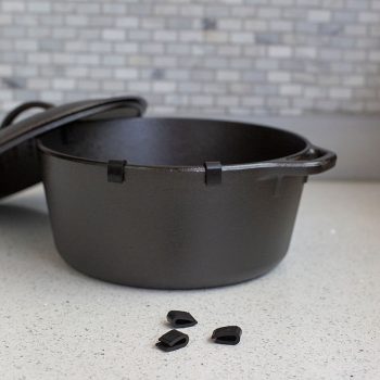 pot protectors on Lodge Cast Iron dutch oven