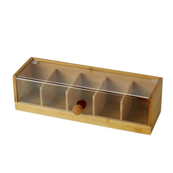 Leaf + Bean Bamboo Transparent Tea Box