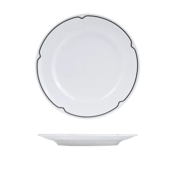 Rak Porcelain Charlotte Black Wide Rim Round Plate (5 Sizes)