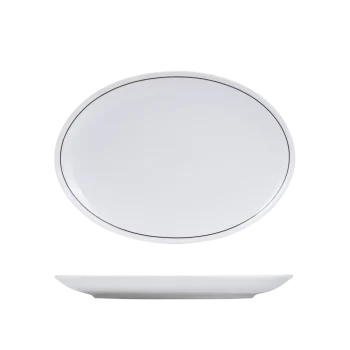 Rak Porcelain Princeton Black Oval Coupe Plate (2 Sizes)