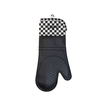 Cuisena Silicone & Fabric Oven Glove Black Check