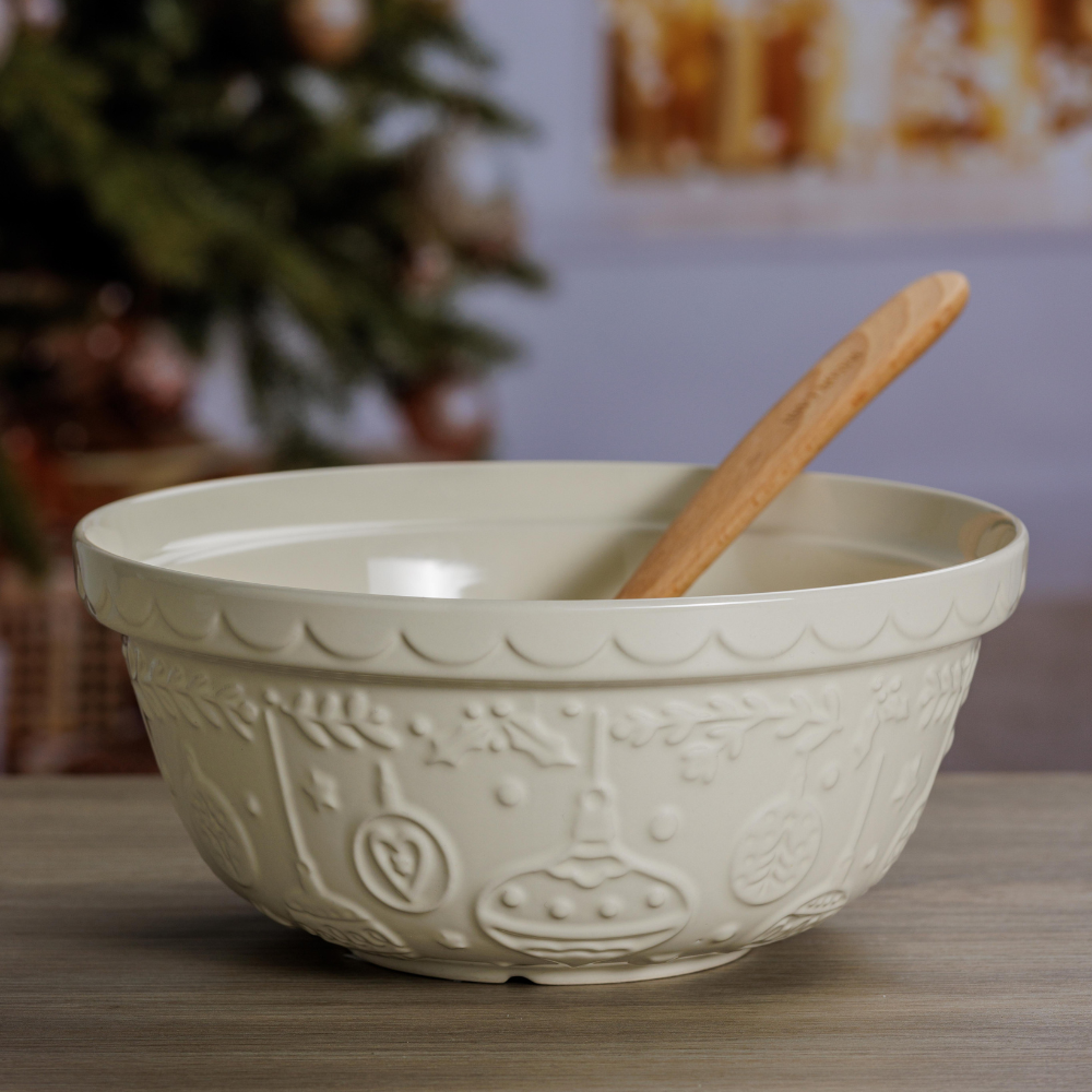 Mason Cash Merry & Bright Mixing Bowl Cream 24cm Lifestyle