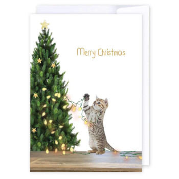 i candy Card Christmas - Cat with Christmas tree