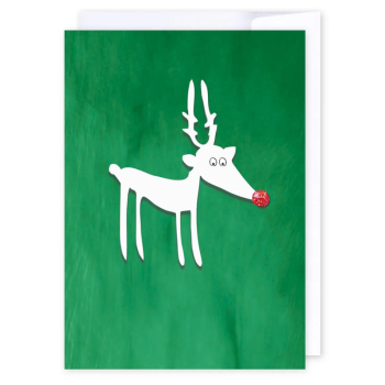 i candy Card Christmas - Green Rudolph