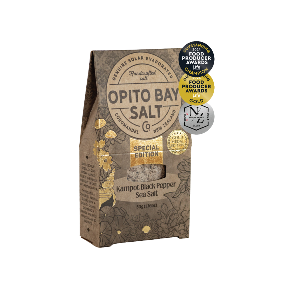 Opito Bay Salt Co. Fine Kampot Black Pepper Sea Salt 50g