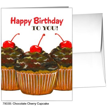 Cupcake Cherry Happy Birthday! - Card