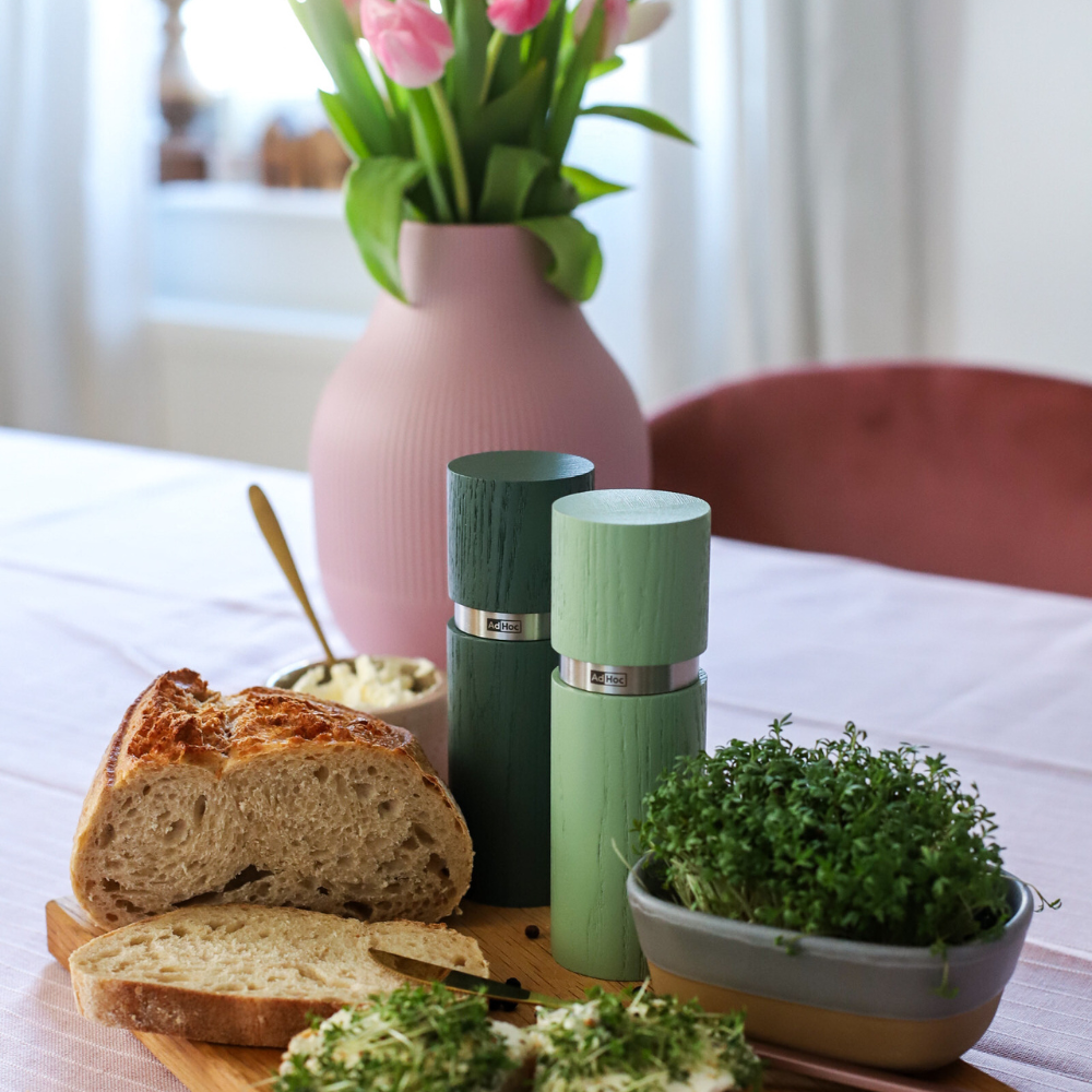 AdHoc Textura Salt & Pepper Mill Set Green 15cm (1)