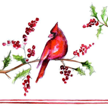 IHR Cocktail Napkin Christmas Cardinal