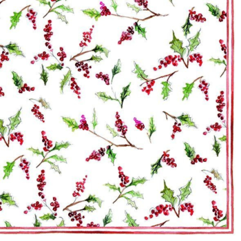 IHR Lunch Napkin Christmas Ilex Berries