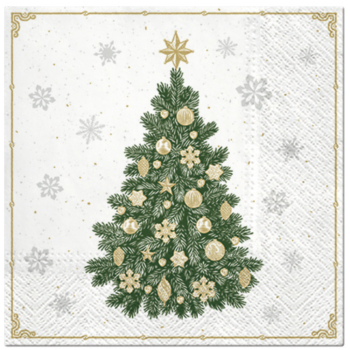 PAW Decor Lunch Napkins 33cm Frosty Tree Pack of 20